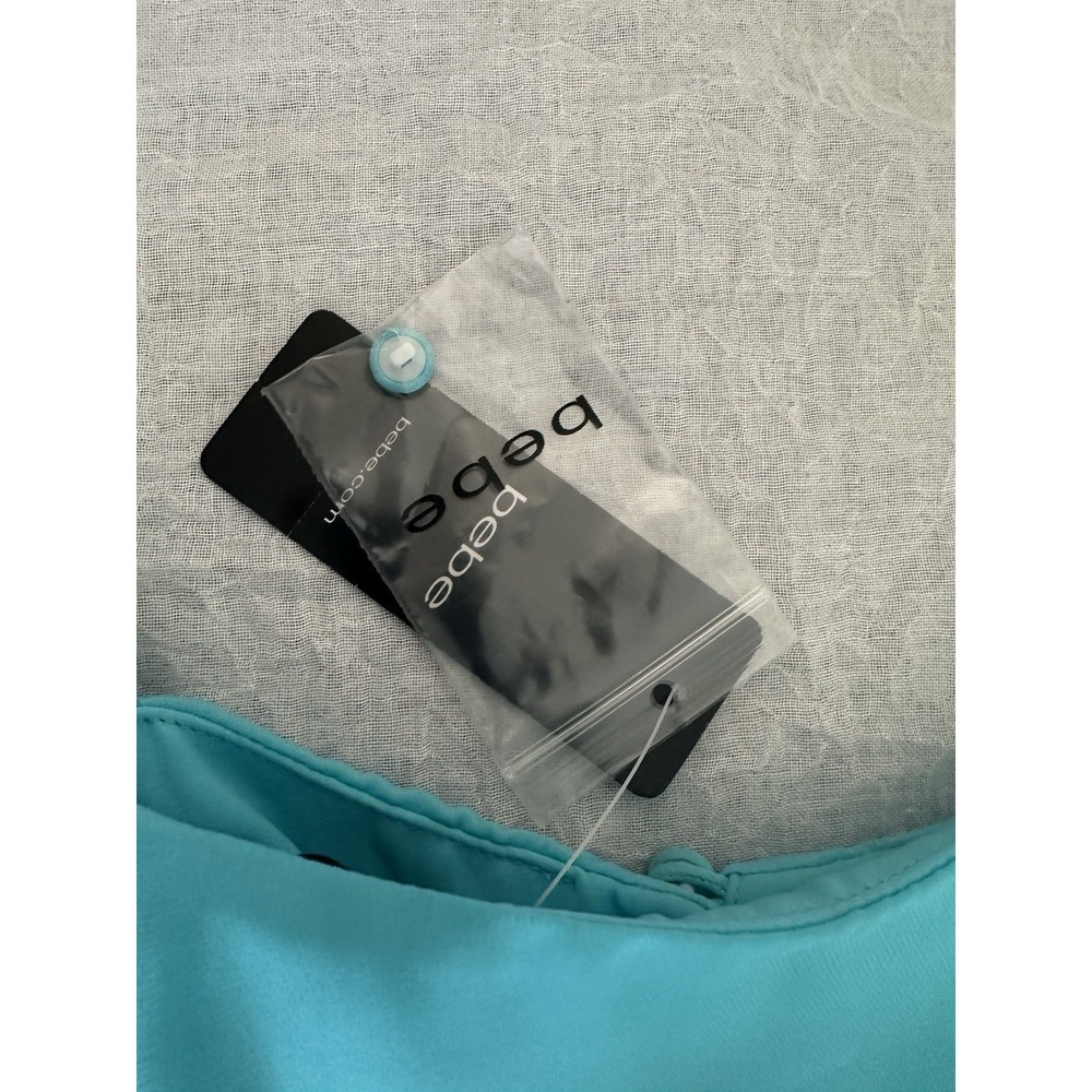 Bebe Women's Blue Romper NWT (Read) Size 4 Adjustable Spaghetti Strap Flowy - Picture 3 of 13
